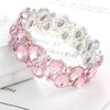 Molie Youfir Bridal Austrian Crystal Teardrop Knot Elastic Stretch Bracelet