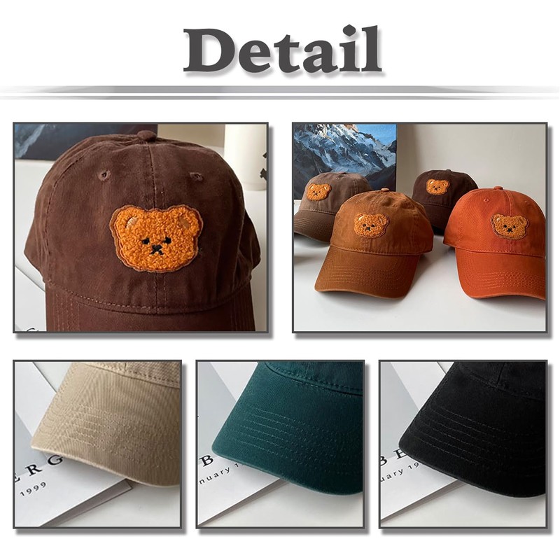 White Fang CZ258 Hat, Cap, Bear, Y2K, Cute, Vintage, Casual,