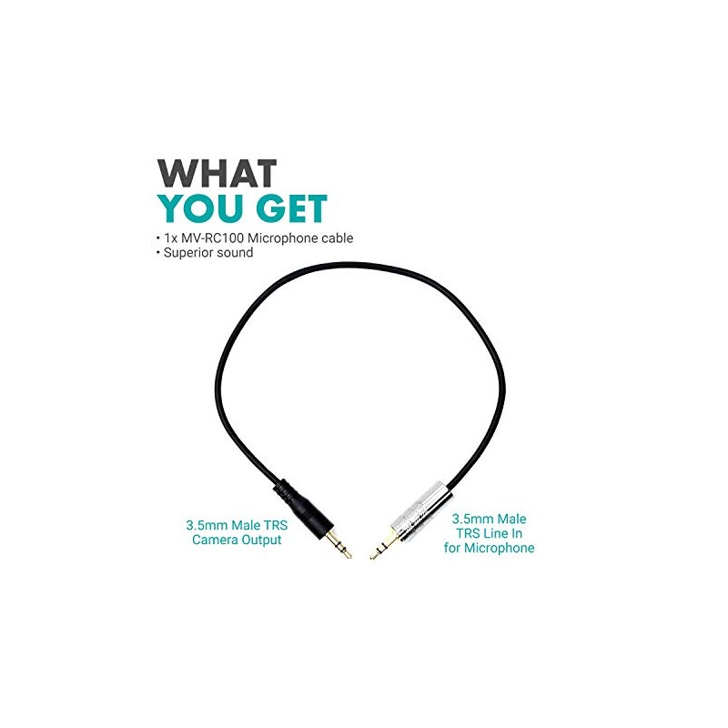 Movo MV-RC100 - Cable atenuador de micrófono macho de 3,5