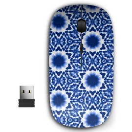 KAWAMOUSE 2.4G Ergonomic Portable USB Wireless Mouse for PC, Laptop, Computer, Notebook with Nano Receiver (Watercolor Shibori)