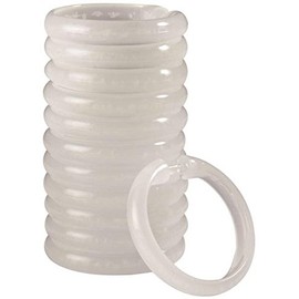 Rocky Mountain Goods Plastic Curtain Rings - 12 Pack - Click securely in place - Unbreakable plastic with - True O ring design - Slides easily without screeching like metal (Frost)