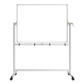 VIZ-PRO Double-Sided Magnetic Mobile Whiteboard/Dry Erase Board, 48 x 36 Inches, Aluminium Frame and Stand