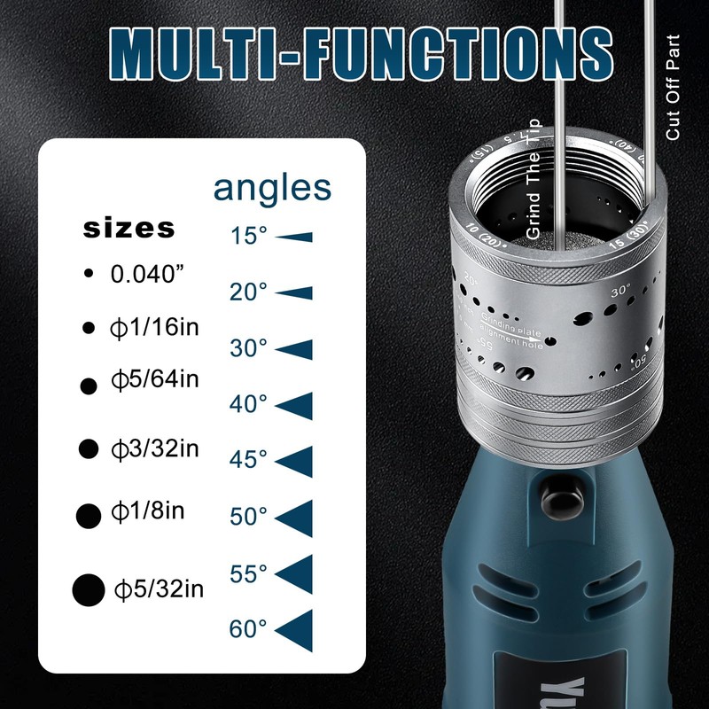 Tungsten Electrode Sharpener Grinder For TIG welding,6 Sizes 8 Angles