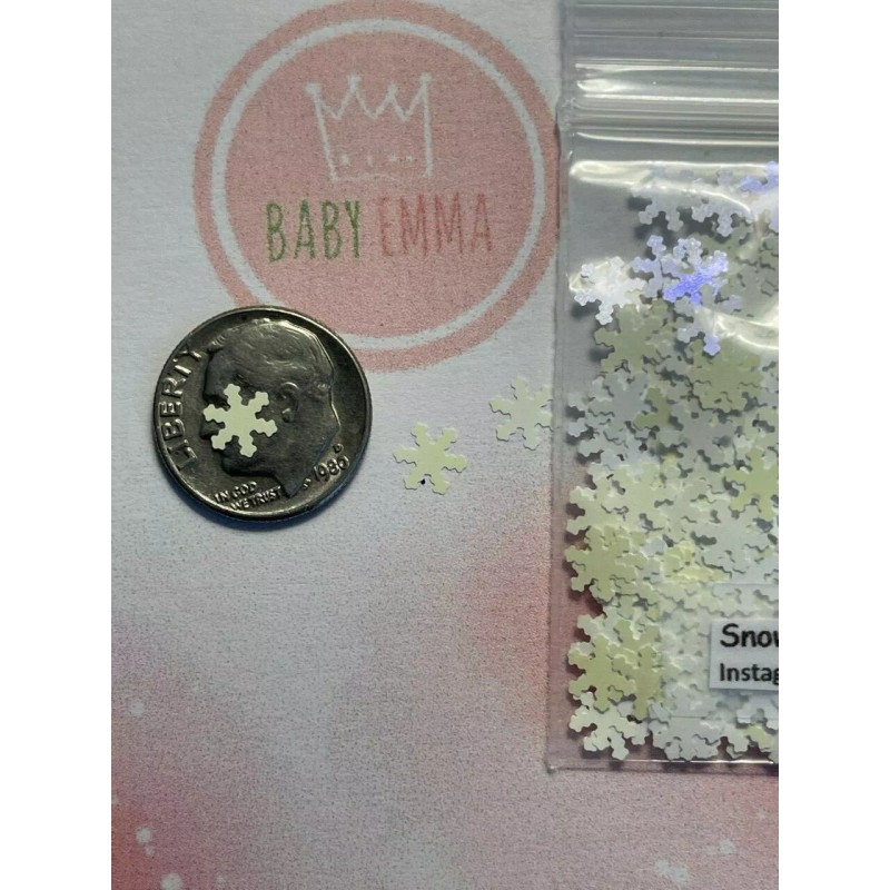 Baby Emma 2007 Winter Snow White Snowflake shape Glitter(Silver