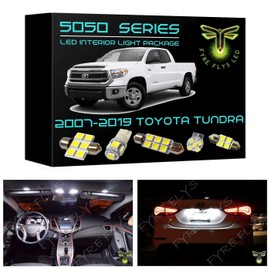 Fyre Flys 18 Piece White LED Interior Lights for 2007-2021 Toyota Tundra 6000K 5050 Series SMD Package Kit and Install Tool