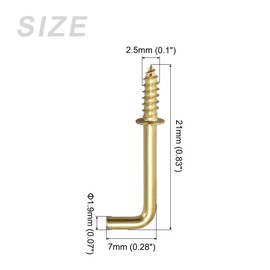 METALLIXITY Screw Hooks for Hanging (21mm/0.83") 50Pcs, Carbon Steel Ceiling Hook Metal L Shape Hooks - for Hanging Outdoor, Cup Hooks, Bathroom Kitchen Wall Furniture Connection