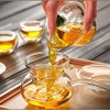 Woonsoon Chinese Glass Gaiwan Traditional Kongfu Tea Cup 170ml,Classic Tea