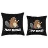 Team Beaver Funny Beaver Throw Pillow