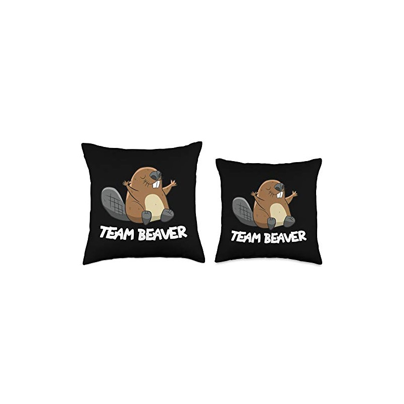 Team Beaver Funny Beaver Throw Pillow