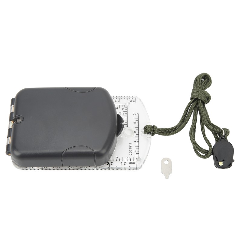 Multifunctional Plastic Compass with Scales Portable Gradiometer Magnifying Glass LED
