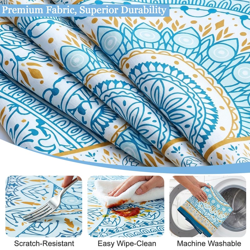 Joy Bubble Rectangle Tablecloth Waterproof Soft Brushed Fabric Table Cloth
