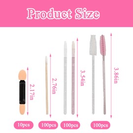 310 PCS Disposable Lip Applicators, Lipstick Applicator Wands, Disposable Makeup Tool Set, Contains Lip Brush, Eyebrow Brush, Eyeshadow Brush, Eyeliner Cotton Swab, Small and Portable, Smooth Touch