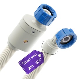 Vioks.pro Aquastop Washing Machine Hose 3/4 Inch 2 m 25 °C - Washing Machine Hose Aquastop/Washing Machine Inlet Hose - Washing Machine Accessories - Inlet Hose Dishwasher