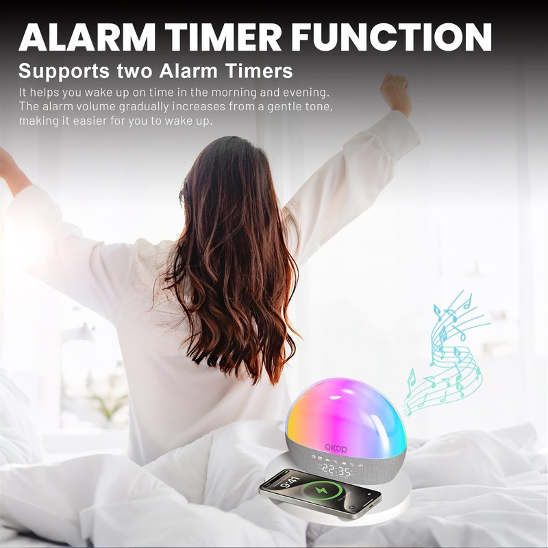 Strackvial Portable Bluetooth Speaker with 15W Wireless Charger, Dual Alarm