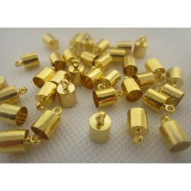 Unbranded DIY #50 Fifty GOLD Metal Round Tassel Leather Cord End Crimp Cap End  6.0 *10MM
