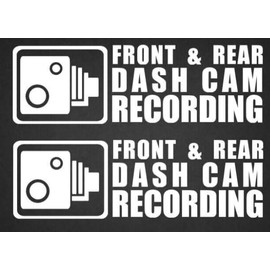 camera Recording car van sticker decal cctv cam dash video decal safety x2 || white