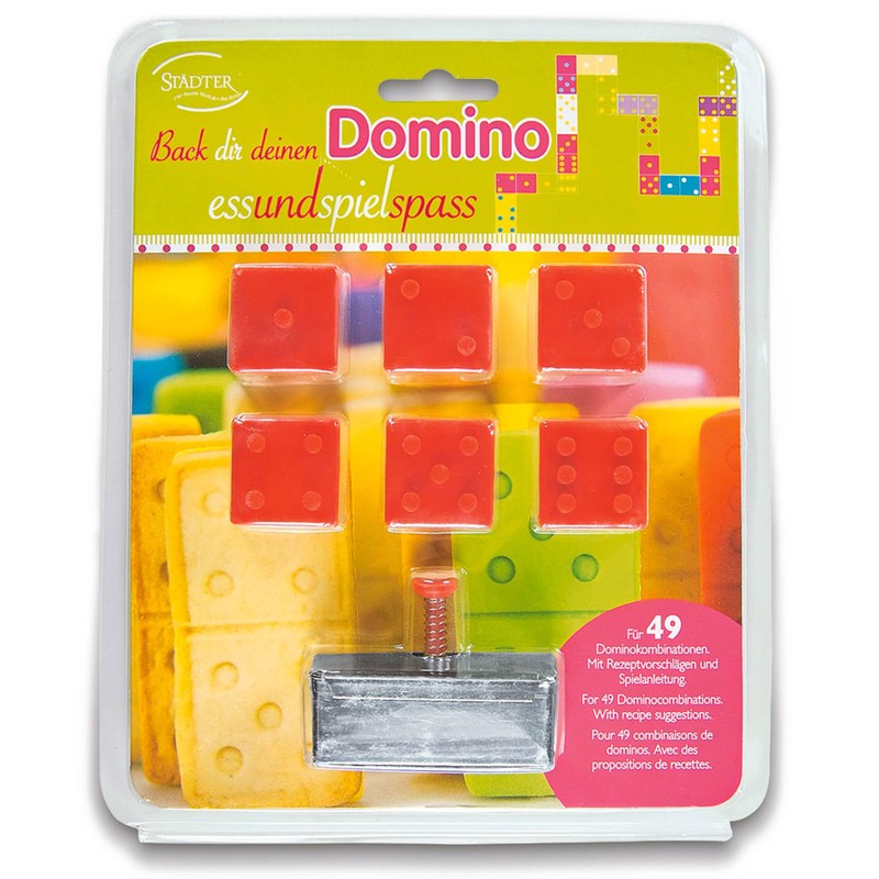 Staedter 15 Piece Embossing Domino Cookie Cutter with Ejector Set,