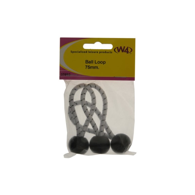 W4 Ball Loops 75mm - Black, 3 Pack