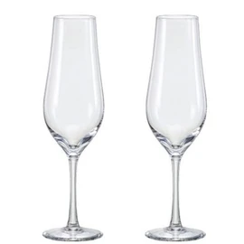 Royal Scot Crystal Set of 2 Classic Traditional Champagne Flutes with Gift Box 6oz