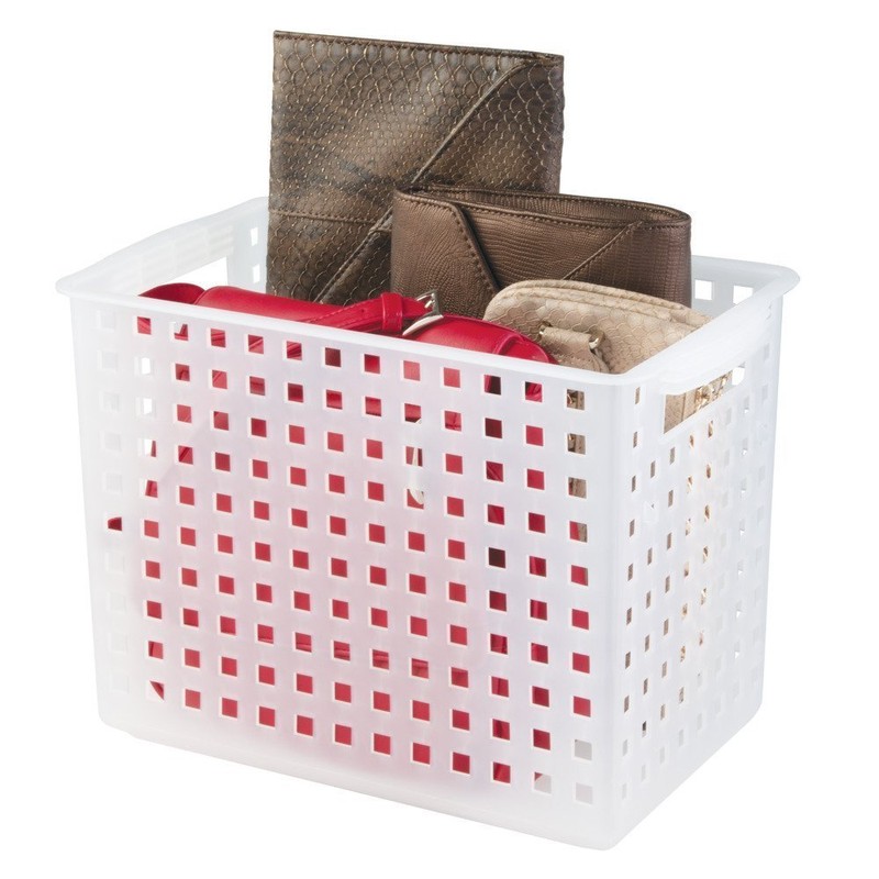 InterDesign Modulon X4 Storage Basket, Frost