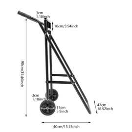 Outboard Boat Motor Stand-Load 88.18 lbs, Portable Folding Transport Cart w/2 Wheels, Heavy Duty Boat Engine Carrier Dolly Stand (Within 30HP) for Motor Storage Repair Maintenance, Black (88.18lbs)