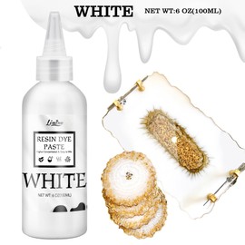 White Epoxy Resin Pigment Paste - 3.4 fl.oz / 100ml Concentrated White Resin Dye Paste for Resin Ocean Waves, Lacing, Coaster - Opaque White Epoxy Pigment Paste for DIY Resin Art, UV Resin, Painting