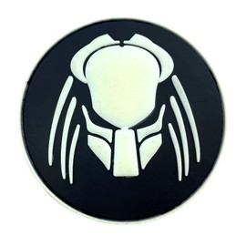 Patch Nation Predator Round PVC Velcro Emblem Badge Fan Patch (Black Glow in the Dark)
