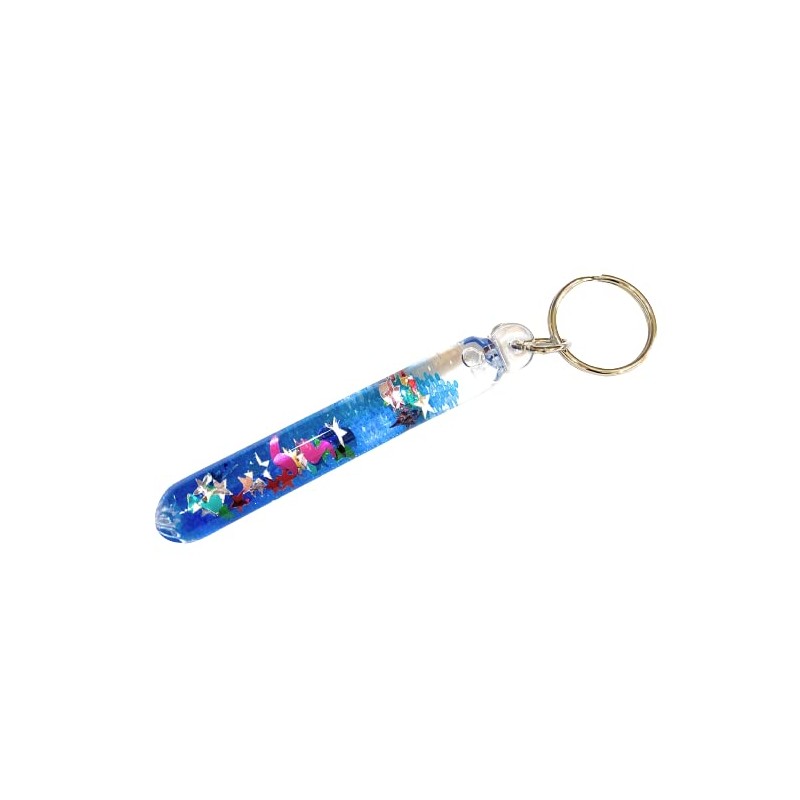 Star Magic Glitter Wand KeyChain Key Tag 1 Keyring (Blue)
