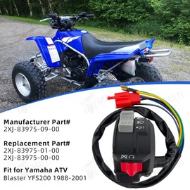 M MATI Left Handlebar Engine Headlight Control On Off Run Start Stop Switch for Yamaha Blaster YFS200 1988-2001 2XJ-83975-09-00