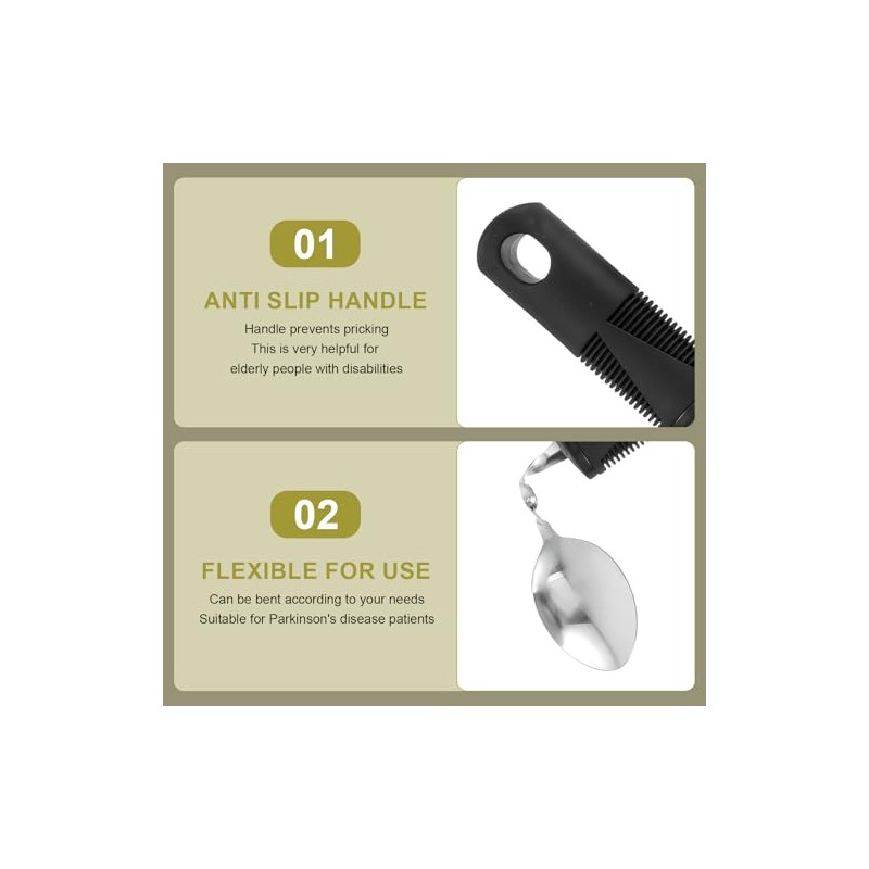 4 x Parkinson's Cutlery Spoon Thick Handle Easy Grip Vibrating