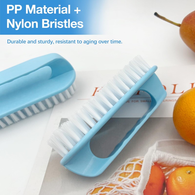 Large Perfect-Grip Hand & Nail Cleaning Brush with Four-Finger Handle,
