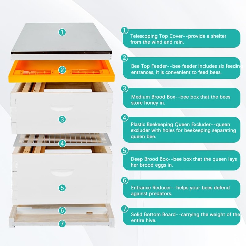 Aetwhy Beehive Top Feeder for Feeding Sugar Water Apiary Equipment