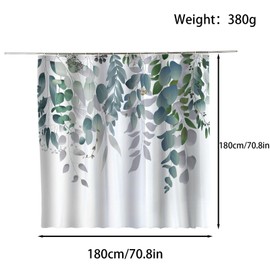 FAIRYGATE Bathroom Curtains Outdoor Garden Shower Curtain Garden Shower Curtains Mould Proof Resistant Decorative Waterproof Polyester Fabric with Hooks B9507