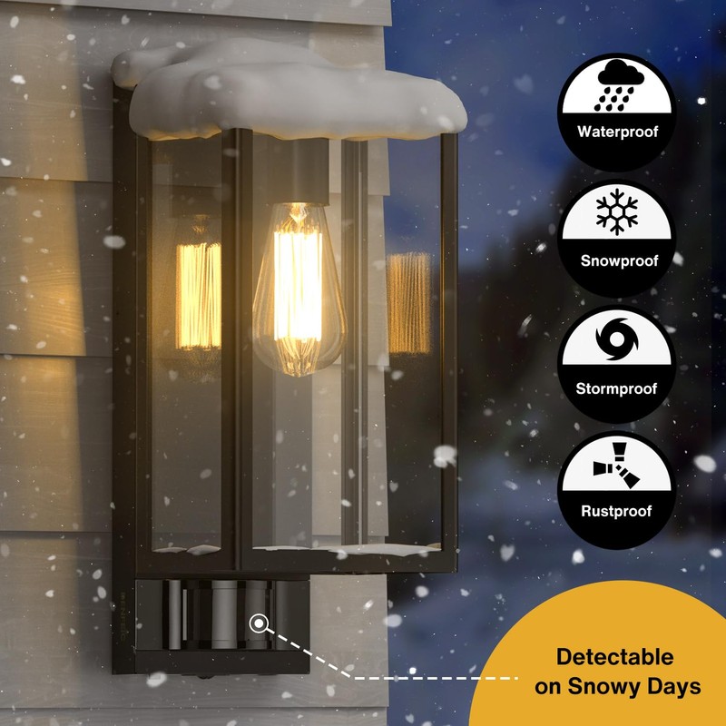 Denfeic Motion Sensor Outdoor Wall Lights, Dusk to Dawn Outdoor