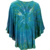 GURU SHOP Batik Poncho, Tunic, Kaftan, Maxi Blouse, Women, Red,