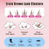 Brown Eyelash Extensions Set, 100 Pieces, 10-13 mm, Mixed Clear