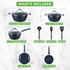 NutriChef 11-Piece Kitchen Cookware Set, Non-Stick Pots and Pans, Easy-to-Clean,