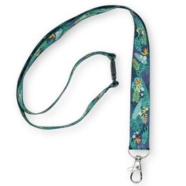 Avery R4828T-1 1 Tropical Printed Lanyard with 2cm Wide Swivel Carabiner – Eco-Friendly Neck Strap Made from Recycled Bottles – with Safety Breakaway Clip – Ideal for Badges, Keys & Card Holders