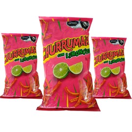Churrumais Con Limoncito (3 Pack) 6.52 oz - Mexican Large Chips - Botanas Mexicanas Bolsa Grande