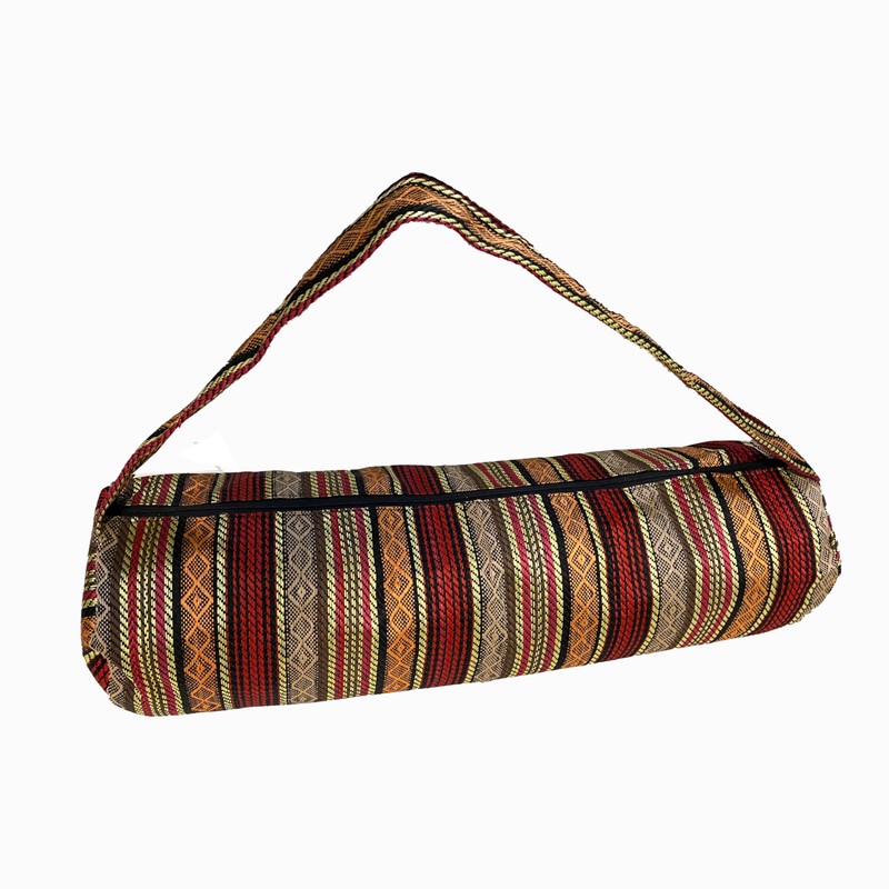 Handwoven Striped Yoga Mat Bag, 150cm x 15cm, Multicolour