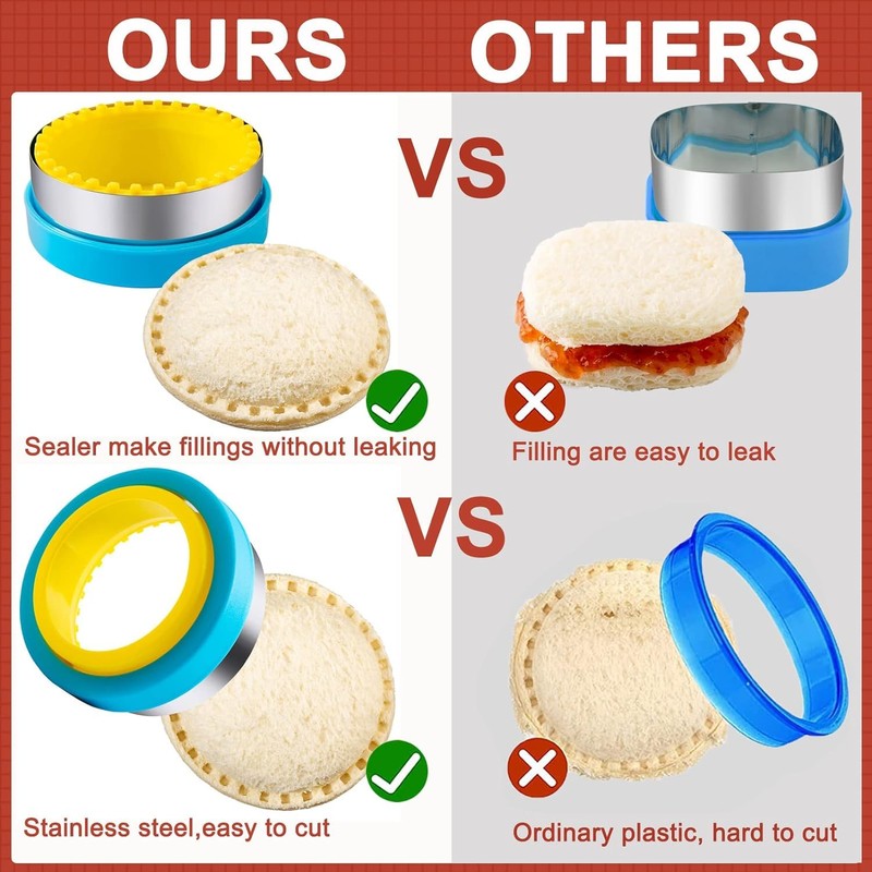 UKKQES Sandwich Cutter for Kids Lunch 22 Pcs (Large), Sandwich