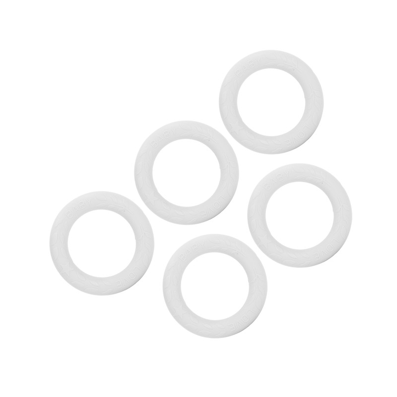 5pcs Baby Soft Silicone Teething Ring Toy Infant Safe Elastic