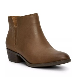 Lucky Brand Women Lucky Brand Bessie 2 Ankle Boot with Side Zipper Leather OR Suede NEW NIB - Cedar Brown (Leather), 8.5