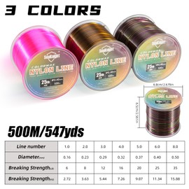 SeaKnight COLORMAX Nylon Fishing Line 500M Smooth Monofilament Fishing Line Super Strong Carp Fishing Sea Fishing 2-35LB