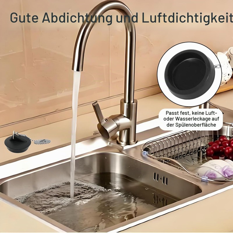 Sink Plug Rubber (Pack of 2), Universal Sink Plug with
