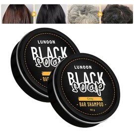 2PC Jabón de depilación de cabello gris natural, champú para el cabello que cubre el jabón para hombres, jabón sólido que cubre el cabello gris,...   
