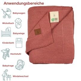 Little Dedi Baby Soft Knitted Blanket, 80 x 100 cm, Dusky Pink, Soft & Breathable, Oeko-Tex Certified, Lightweight & Cuddly, Perfect for Newborns, Toddlers, Cot, Pram & Baby Room
