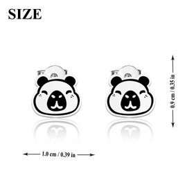 OKEYCH Capybara Lover Gift Capybara Stud Earrings Who Loves Capybaras Jewelry Capybara Owner Gift Capybara Merch (Capybara Face E 3.0 C)