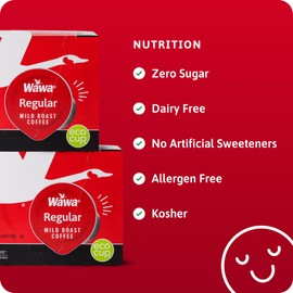 Wawa Mild Roast Single Cup Coffee Pods, 12 Pods, 1 Box, Regular Smooth & Balanced Classic Blend, Single Serve, Slightly Sweet, 100% More Responsibly Sourced from Rainforest Alliance Certified Farms