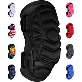 Exxact Sports Defender Plus Softball Elbow Guard Baseball, Batters Baseball Elbow Guard Youth & Adult with Adjustable Straps - (Black, ASM)